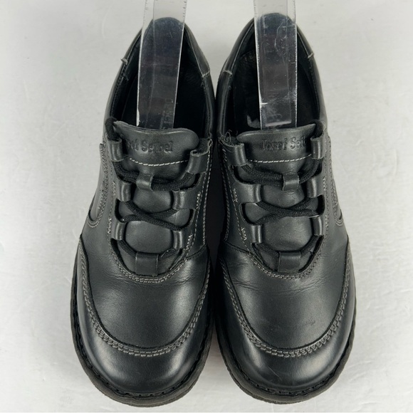 ❤️ Josef Seibel Black Leather Women Loafers Size 37 - Picture 5 of 9